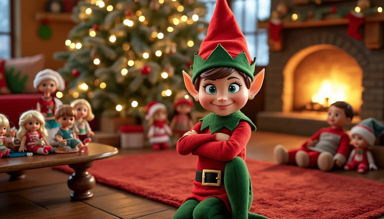 Lutin Farceur - Elves Behavin' Badly - Rouge - Peluche douce - Décoration de Noël - Mixte